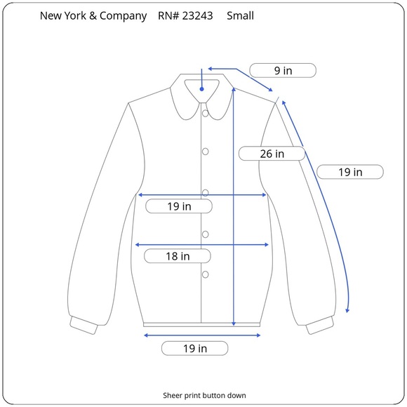 New York & Co Sheer Button-Down Blouse - Sm - Picture 15 of 15